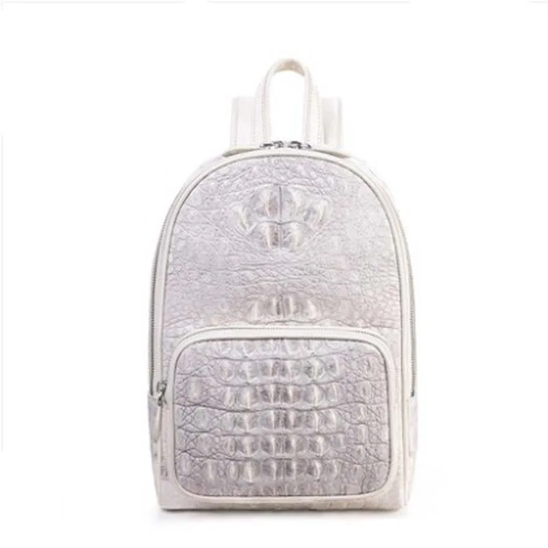 ouluoer import  crocodile backpack  white women School bag  Travel bag large capacity  Female women backpack