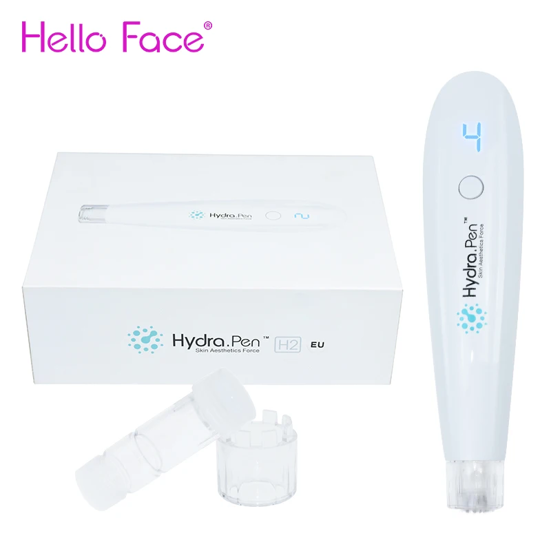 Hello Face Wireless Hydra Pen H2 Professional Microneedling Pen Hydrapen Automatic Serum Applicator with 2 Cartridges