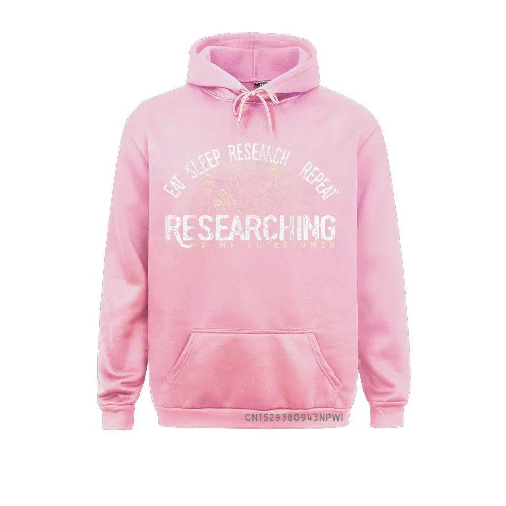 Academics Researcher Gift Eat Sleep Research Repeat Pullover Men Long Sleeve Sweatshirts Simple Style Hoodies Rife Hoods