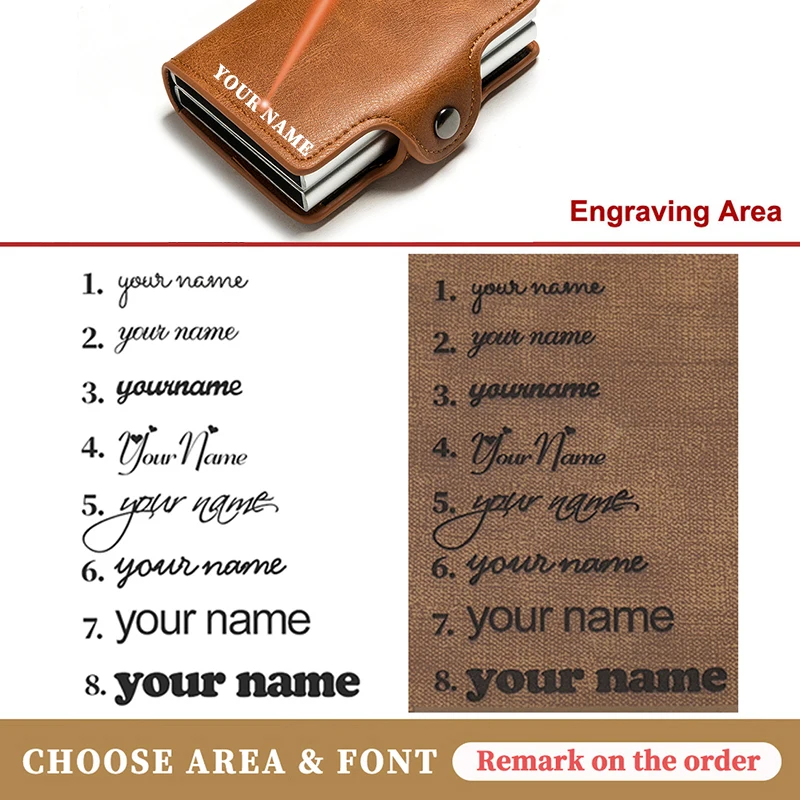 Carbon Fiber Credit Card Holder Men's Double Card Holder Protective Case Name Engraved Wallet Metal Business Simple Wallet