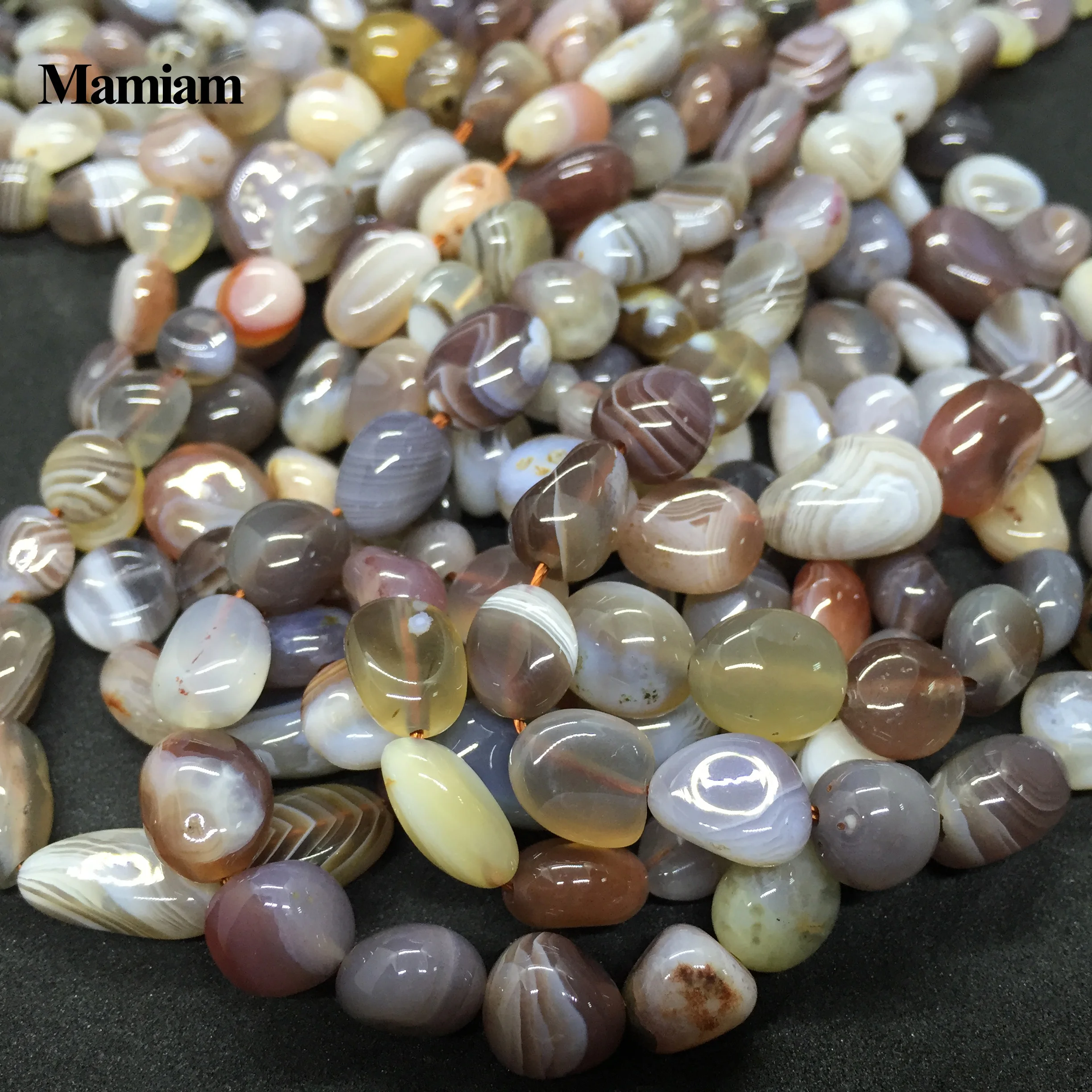 Mamiam Natural Botswana Irregular Charm Beads 6-12mm Loose Stone Diy Bracelet Necklace Jewelry Making Accessories Gift Design