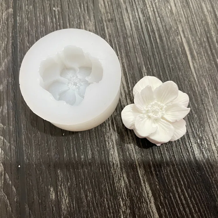 New Anemone Clay Mould Rose Flower silicone mold Aromatherapy Gypsum Candle Fondant Moulds Candy Chocolate Molds for Diy Deco