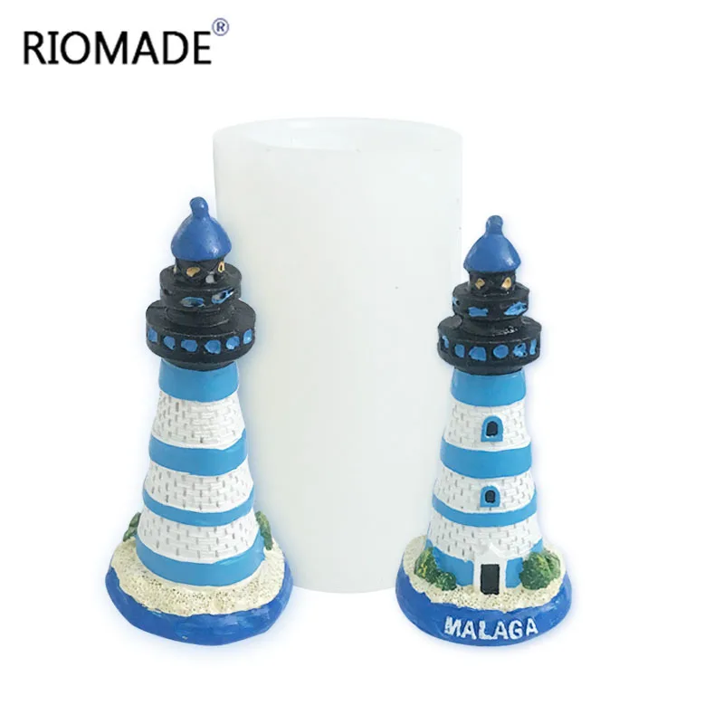 Ocean Lighthouse Silicone Mold 3D Fondant Cake Decorating Tools DIY Candle Plaster Aromatherapy Making Mould Crafts Ornaments