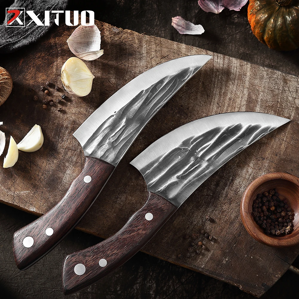 XITUO Handmade Forged Kitchen Knife Stainless Steel Butcher Meat Chopping Cleaver Chef Knife Super Sharp Full Tang Cooking Knife