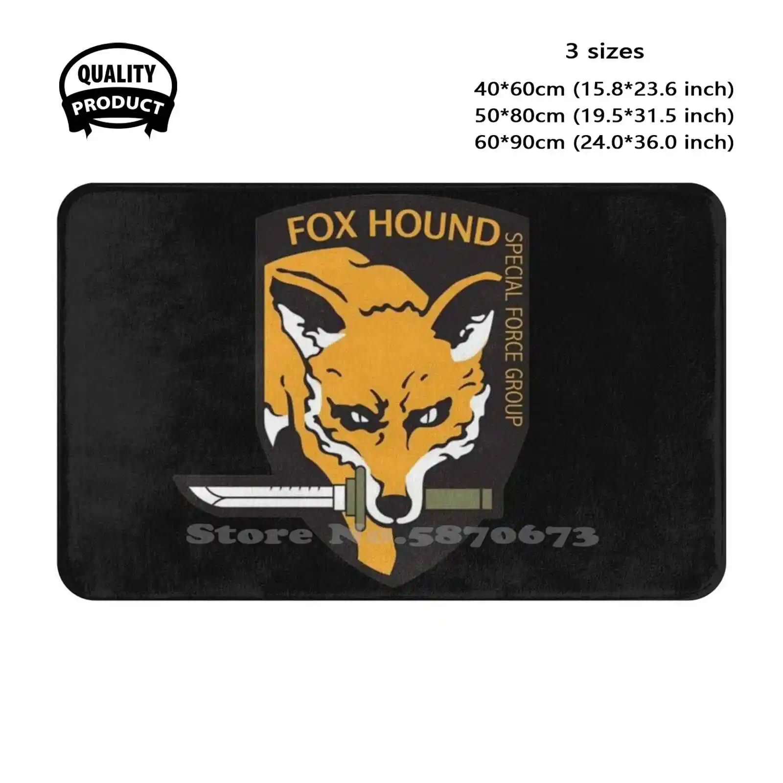 Foxhound Emblem Soft Cushion Home Carpet Door Mat Car Rug Video Game Metal Gear Solid Mgsv Big Boss Snake Liquid Snake Quiet