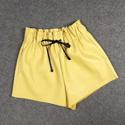 Top brand Women Spring 2020 Genuine Real Sheep Leather Shorts E10  high quality