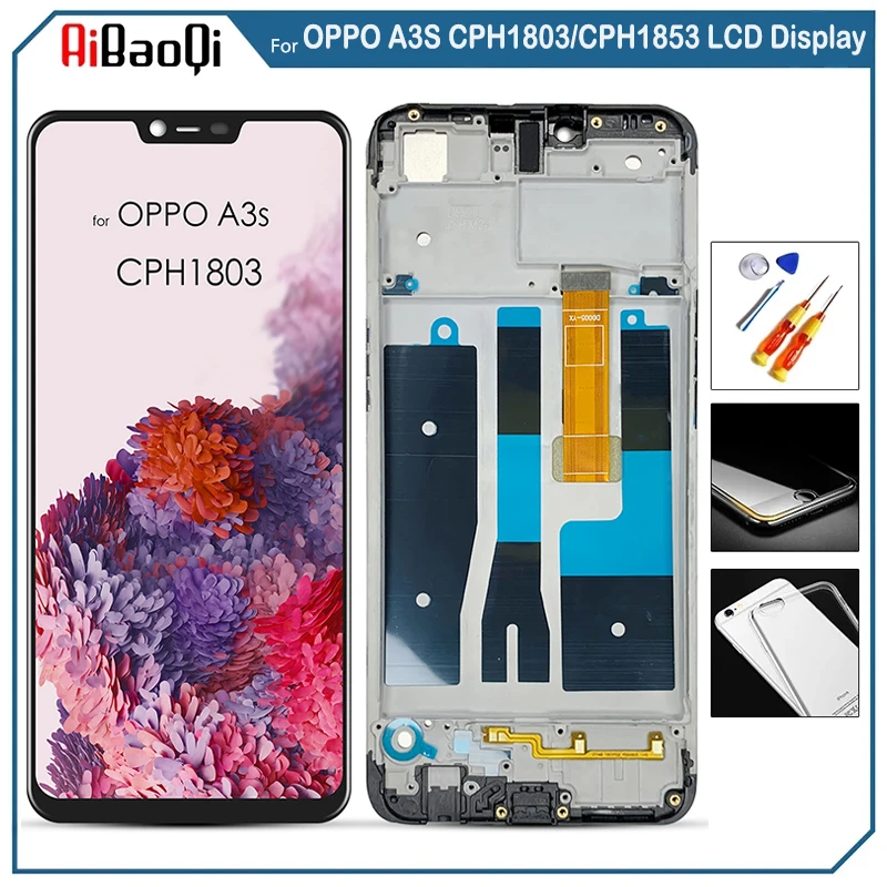 

Original For OPPO A3S CPH1803 LCD Display Screen Touch Digitizer Assembly For OPPO A3S CPH1853 With Frame Replace