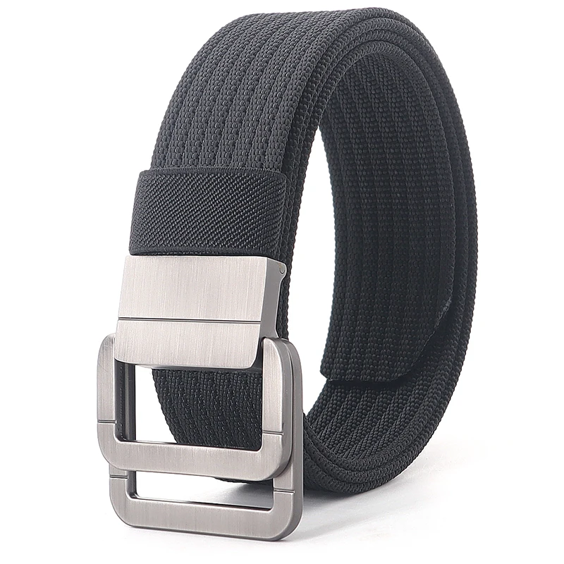 

Flying Art Men's Nylon Casual Herringbone Belt Pistol Double Ring Buckle Quick Release Youth Fashion Ladies Wild Belt