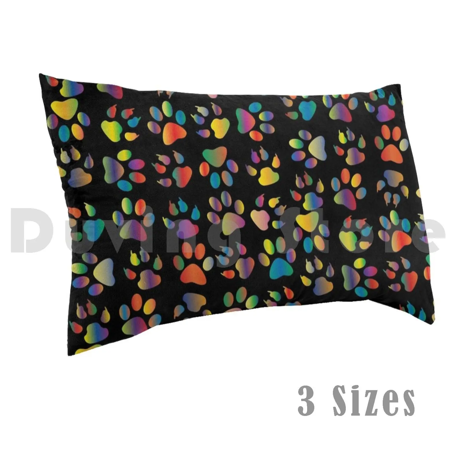 

Neon Pawprint On Black Pillow Case 1691 Pet Animal Dog Cat Paw Kitten Puppy Puppies Rescue Foster