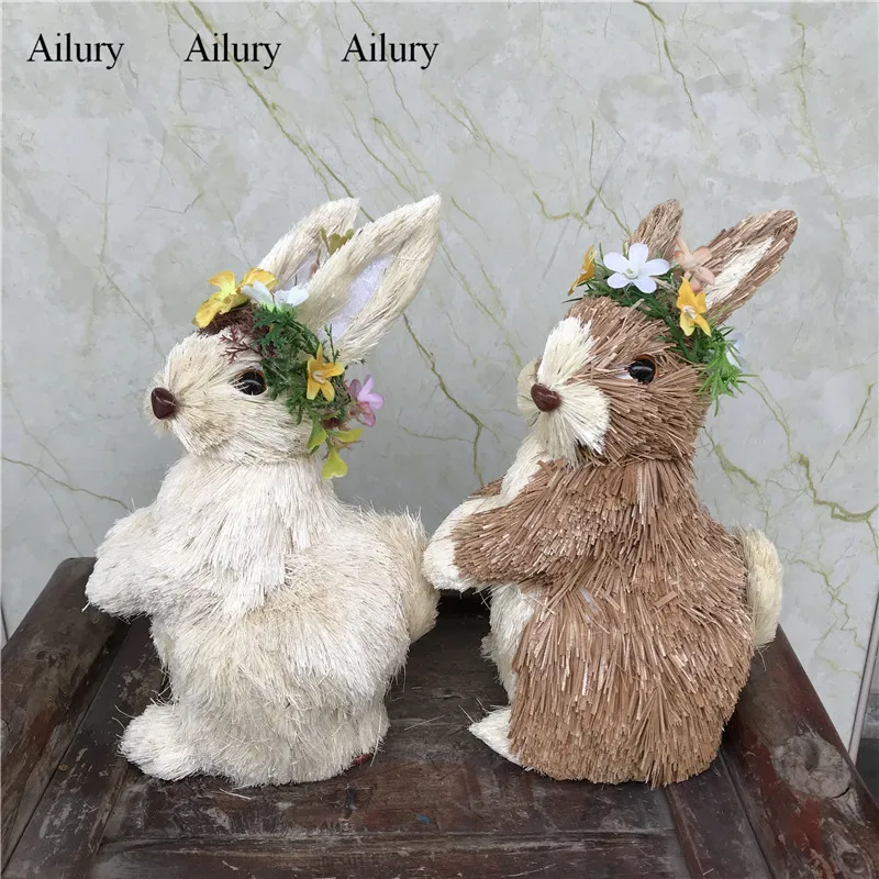 

Straw Twisting Making Bunny,Creative Cute Easter Rabbit Decoration,Window Decoration,Forest Craft,Shooting Props