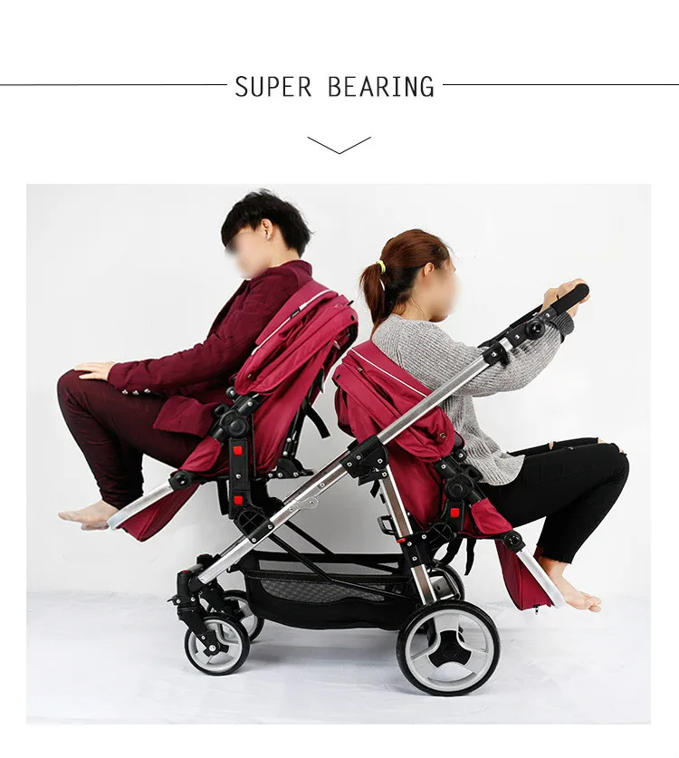 Twin Baby Strollers Can Be Folded Before After The Double Trolley Reversing Baby Supplies BB Stroller Can Sit Can Lying