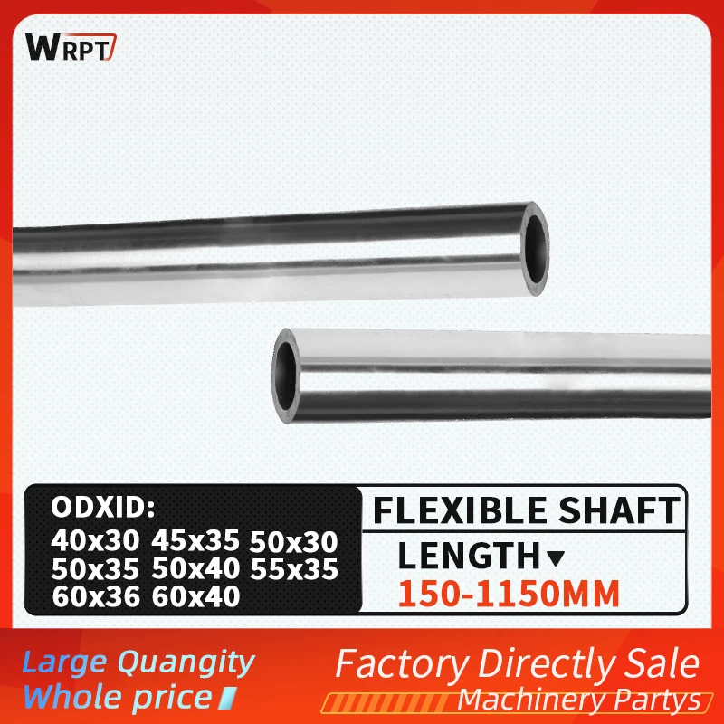 

1PCS 40MM/45MM/50MM/55MM/60MM Cylindrical Hollow Optical Axis Linear Chrome-Plated Flexible Shaft Guide Rail, L = 150mm-1150mm