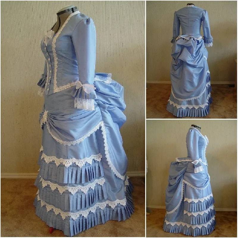 Victorian dress 1860s Civil war Dress Scarlett Theater Costume Halloween Renaissance Dress victorian bustle dress custom made