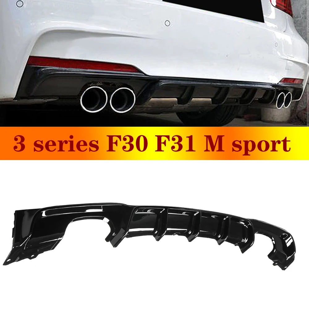 F30 F31 MP Diffuser Bumper Voor BMW 3 serie f30 320i 328i M sport 2012-2019 Jaar ABS Gloss Black Achterbumpers Spoiler