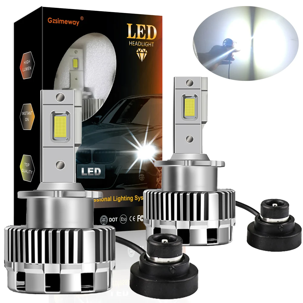 

2Pcs New Canbus D5S LED Automóviles Bulb D1S D2S D3S D2R D8S D4S D4R 70W 32000LM 6000K White Plug Play to Original HID Ballast