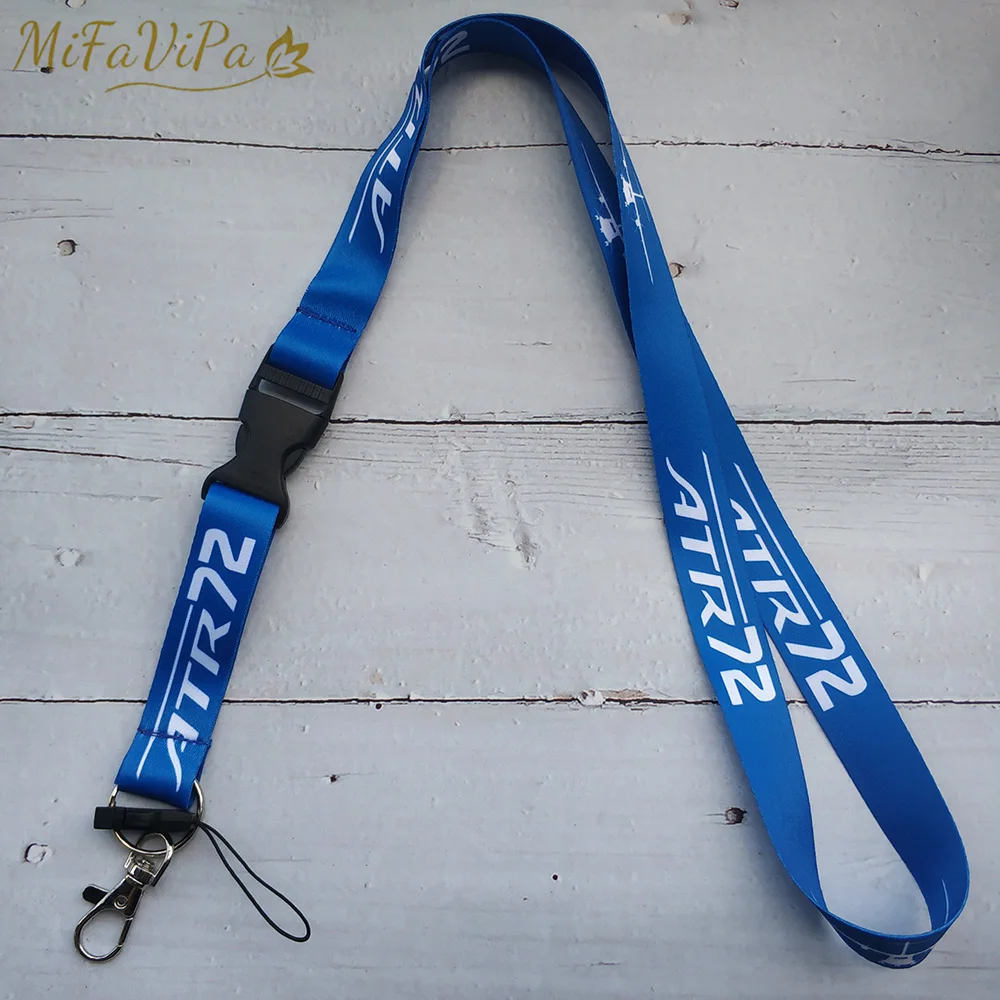 1 PC Blue Airplane ATR 72 Neck Strap Chaveiro Key Chain Flight Crew Llavero Lanyard Keychain for ID Card Holder Fashion Trinket