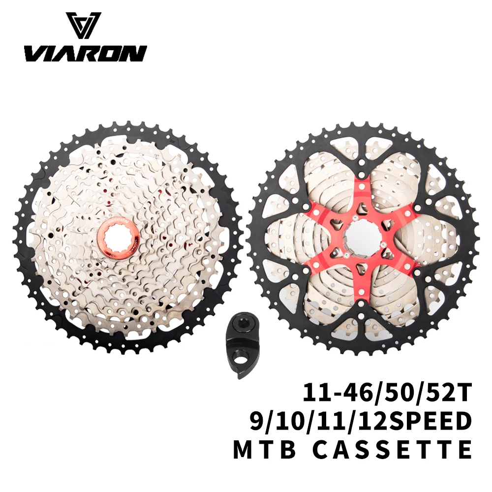 VIARON 9/10/11/12/13Speed Cassette MTB Road Aluminum Alloy Bicycle Freewheel Bracket Sprocket 46T 50T 52T Bike Accessory Parts