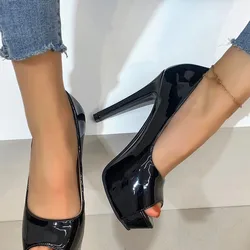 Sandales d'Été à Talons Hauts pour Femme, Escarpins Sexy Exquis, Super Peep Parker, Sangle de Rinçage