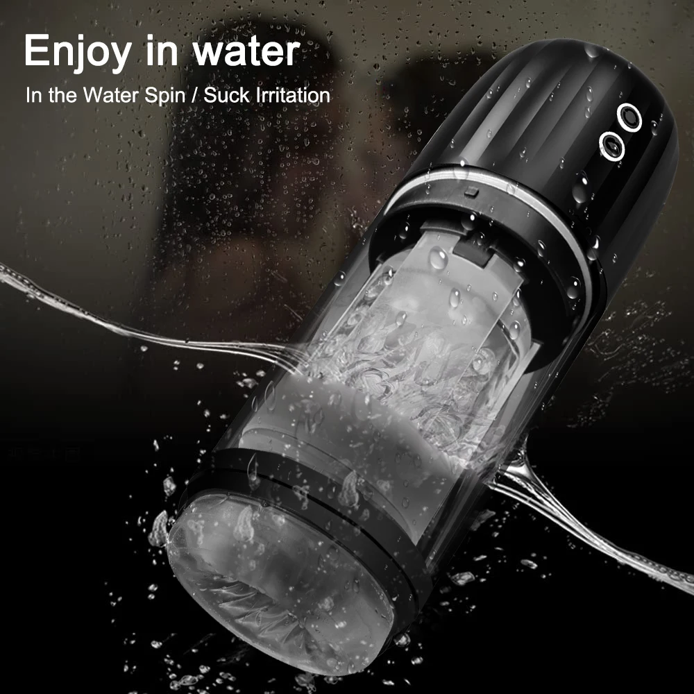 IPX8 Waterproof Male Masturbation Toys Automatic Rotation Sucking Machine Glans Trainer Masturbator Sex Tos for Men Adults Goods