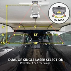 Car Sensor Park Dual Laser Garage Sensor Assist 360-Degree Parking Aid ABS For SUV 360-degree Adjustable Parking Functional