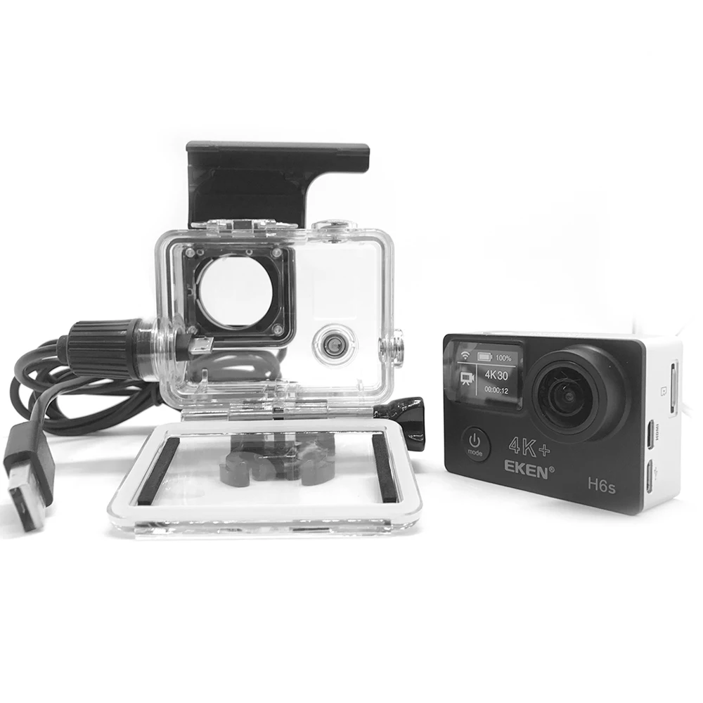 EKEN H9 H9r SJ4000 H5s H9rplus Motorcycle Waterproof Charger Housing Shell Case With USB Cable for GoPro 4 F68 C30 Accessories