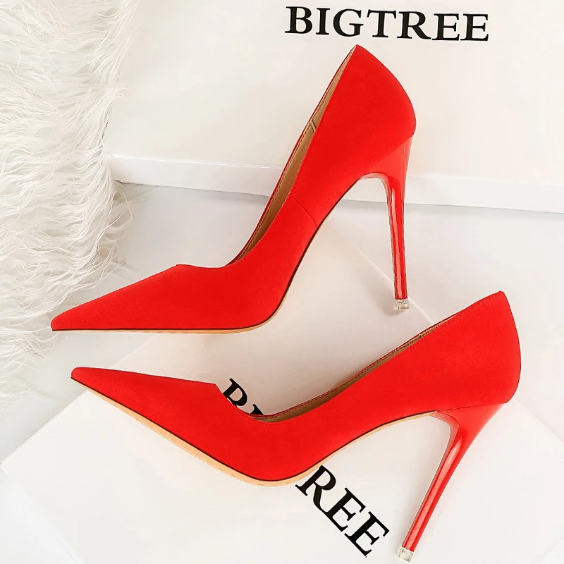 BIGTREE Shoes Suede Women Pumps 2024 New High Heels Fashion Sexy Party Shoes Stiletto Ladies Shoes Women Heels Plus Size 42 43