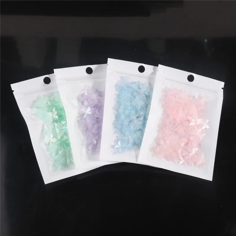 New! Matte Color Lucky Clover DIY Sequins 10mm 20mm Flat Cup Flowers Windmill Sequin Paillette For Jewelry Garments Sewing Craft