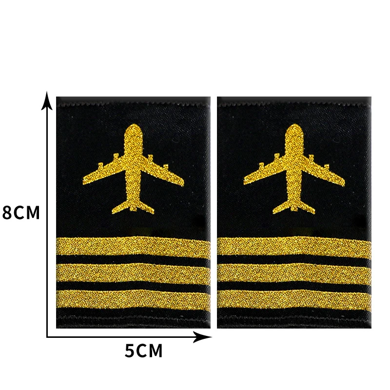 1 Pair Clothing Decor Epaulettes Professional Pilots Uniform Epaulets Bars Shirts Craft Shoulder Badges Garment DIY Accessory