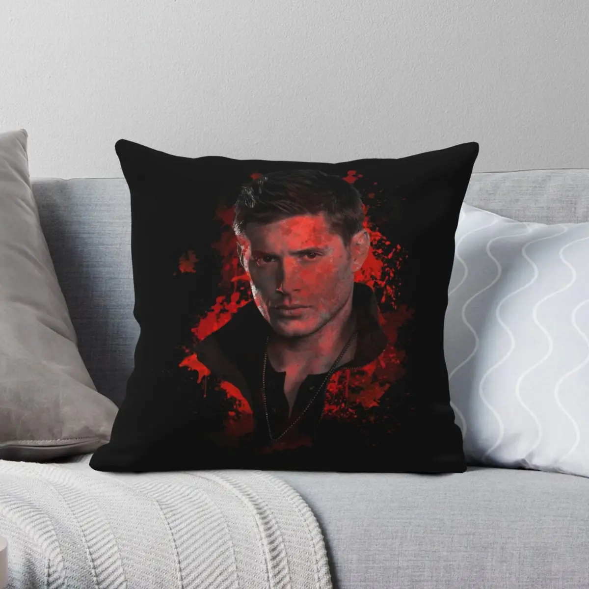 Splatter Dean Winchester Pillowcase Polyester Linen Velvet Creative Zip Decor Throw Pillow Case Sofa Cushion Cover Wholesale