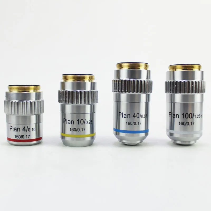 Newscope Plan Achromatische 4X10X40X100X Hohe Qualität Biologische Mikroskop Ziel Metall Teile Zubehör