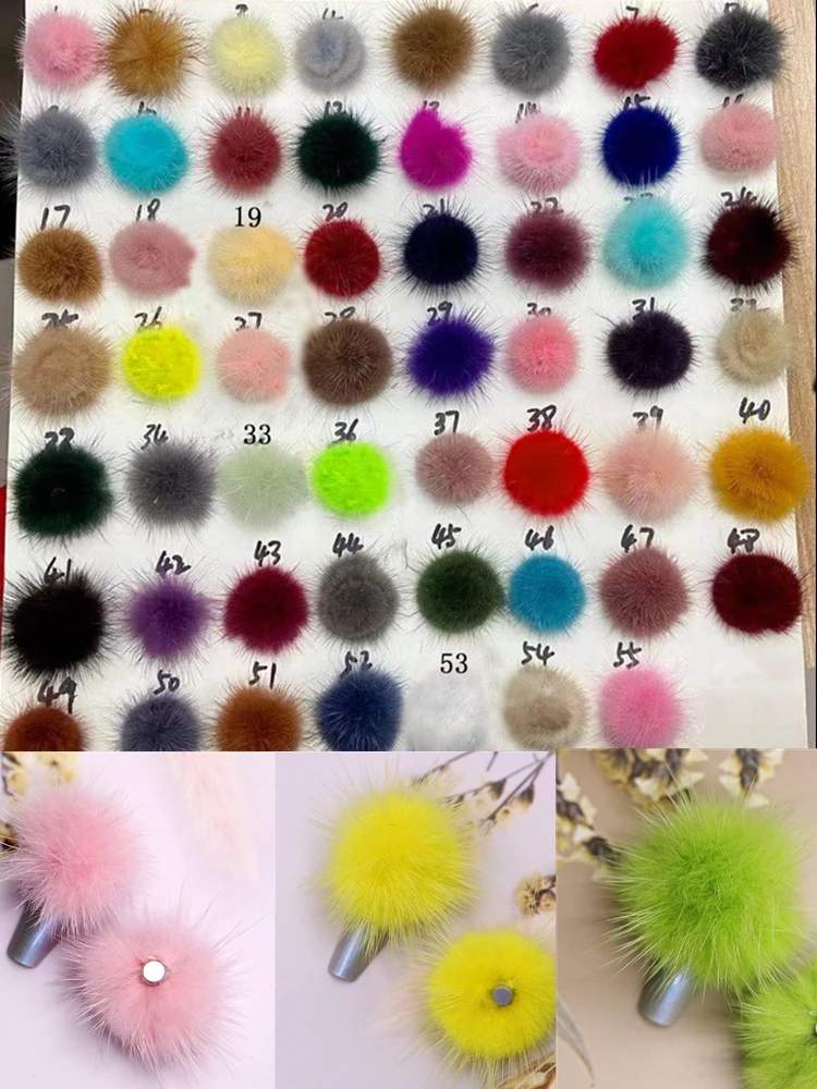 5pcs Detachable Magnet Ball Fluffy 3D 16 Colors 27*27mm Puffy Pom Pons Set Kit Jewelry Manicure Accessories DIY Nails Charms