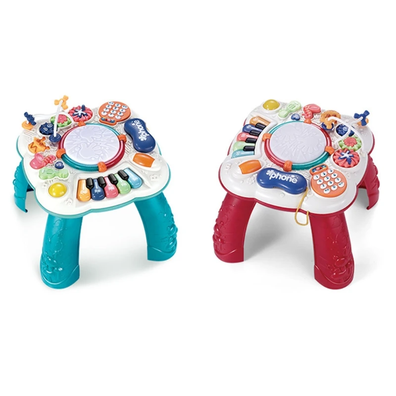 2024 New 12.99x12.99x12.59\'\' Baby Musical Developing Table Multi-Function Educational Table for Kids and 6 to 12 Months Baby