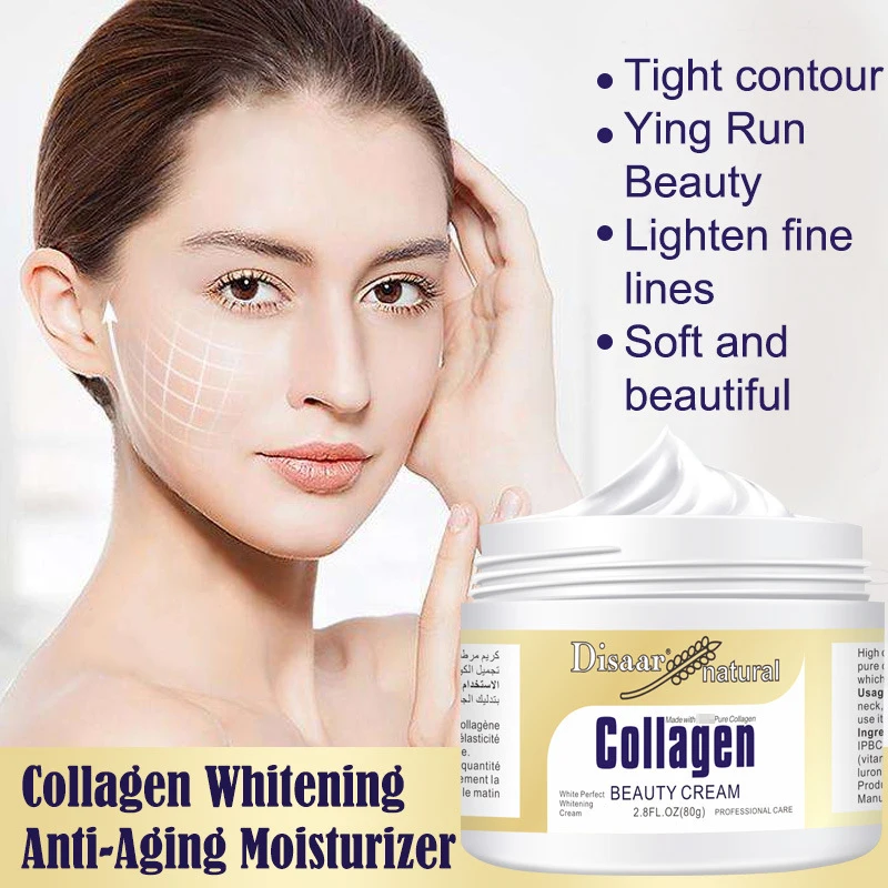 Collagen Face Cream Moisturizing Nourishing Firming Lifting Improve Skin Blemishes Refine Pores Collagen Beauty Skin Care 80g