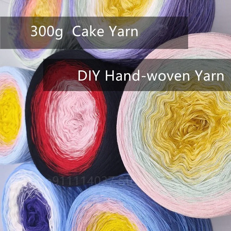 300g Organic Lace Cotton Yarn Fairy Line Spring/Summer Crochet Yarn Clothes Shawl Skirt Lacre Line DIY Hand-Wound Soft Cake Yarn