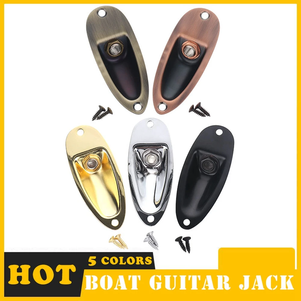 Boat Guitar Jack Plate 6.35mm Guitarra Pickup 1/4 Output Input Jack Socket for Strat Stratocaster Electric Guitar Accessories