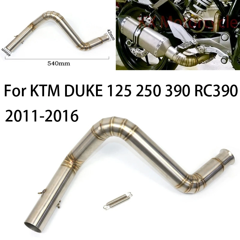 

Motorcycle Exhaust Front Pipe Muffler Middle Link Connect Pipe For KTM 125 250 390 Rc390 Duke 200 Duke 390 Duke200 2011-2016