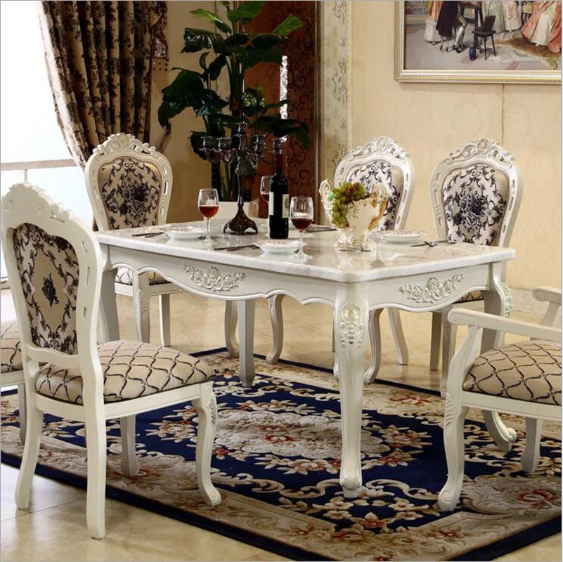 Modern Style Table 100% Solid Wood Italy Style Luxury Dining Table Set 6 chairs o1115