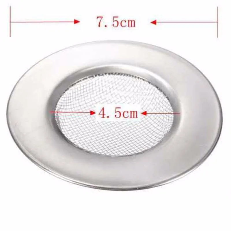 1pcs Stainless Steel Stopper Shower Drain Hole Filter Trap Kitchen Metal Sink Strainer