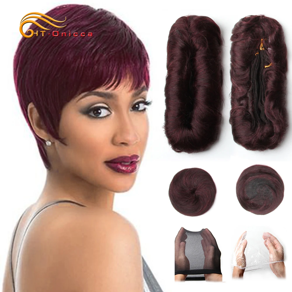 28Pcs Curly Bundles Brazilian Hair Weave Bundles 3 4 5 Inch 100% Human Hair Bundles Short Remy Hair Extension For Women