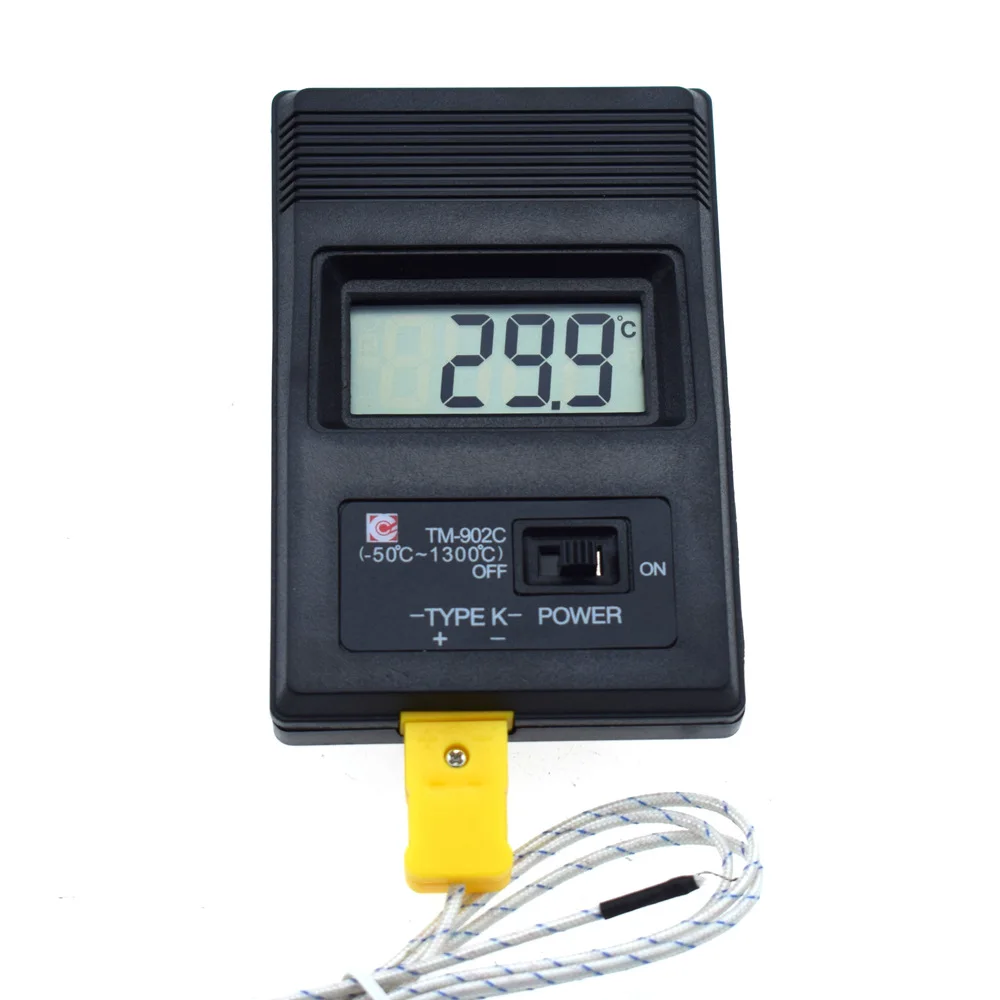 

9V TM-902C Handheld Digital Thermometer Temperatre Meter with Type K Contact Thermocouple 1m -50℃~1300℃ Degree Resolution 0.1℃