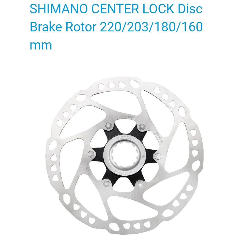 SHIMANO DEORE SM-RT64 CENTER LOCK Disc Brake Rotor 220/203/180/160 MM Resin/Metal Pad M610 Series