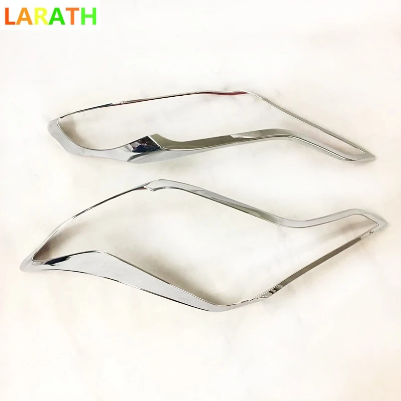 For Toyota Land Cruiser Prado FJ150 FJ 150 2014 2015 2016 2017 ABS Chrome Front Headlight lamp cover Trim Headlamp Frame 2pcs