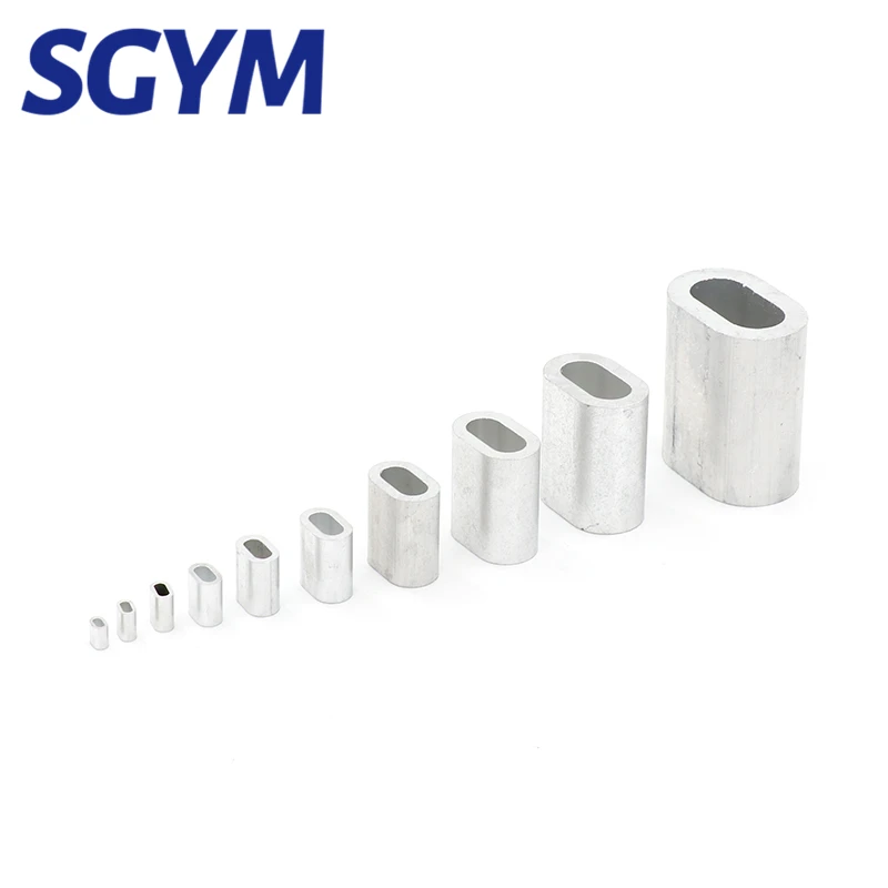 M0.8 M1.2 M1.5 M2 M3-M10อลูมิเนียมเดี่ยวปลอกเชือกลวด Ferrule สายอลูมิเนียม Crimping แขนรูปไข่คลิปเชือกลวด clamp