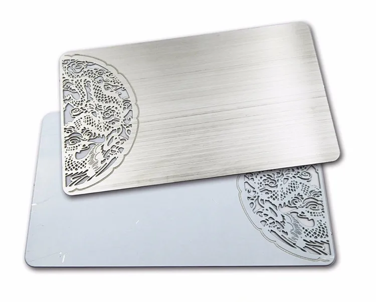 stainless steel laser cut custom blank metal printing business card