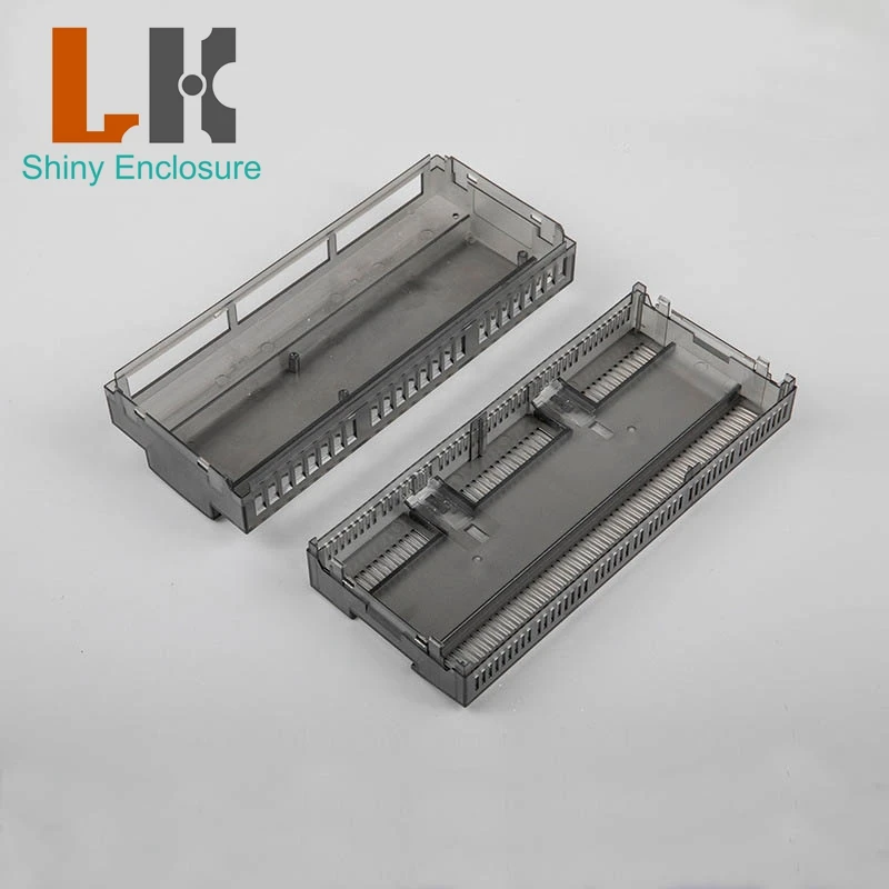 Semi Transparent Din Rail Electronics Enclosure Box 210*90*63mm  PLC Plastic Industrial Control Junction Box Pcb Housing Case