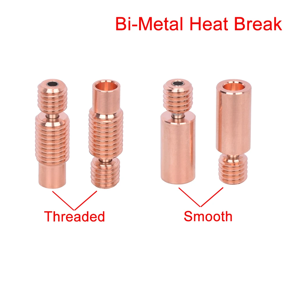 

Bi-Metal HeatBreak Bimetal Heat Break V6 Throat For E3D V6 Hotend Heater Block PT100 Filament For I3 MK3 3D Printer Parts