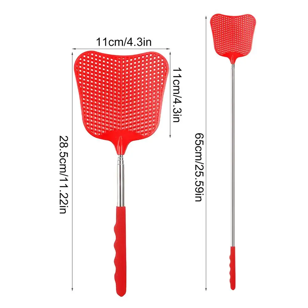 Scacciamosche estensibile, Set resistente per scacciamosche telescopico in plastica resistente, scacciamosche retrattile con manico lungo