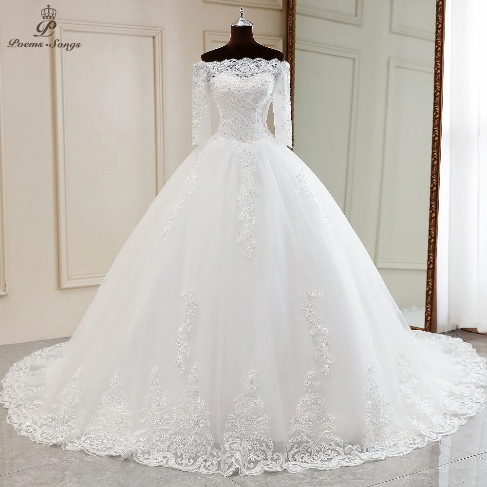 New Elegant applique Half sleeve style wedding dress boho marriage dress robe de mariee vestidos de novia wedding gown