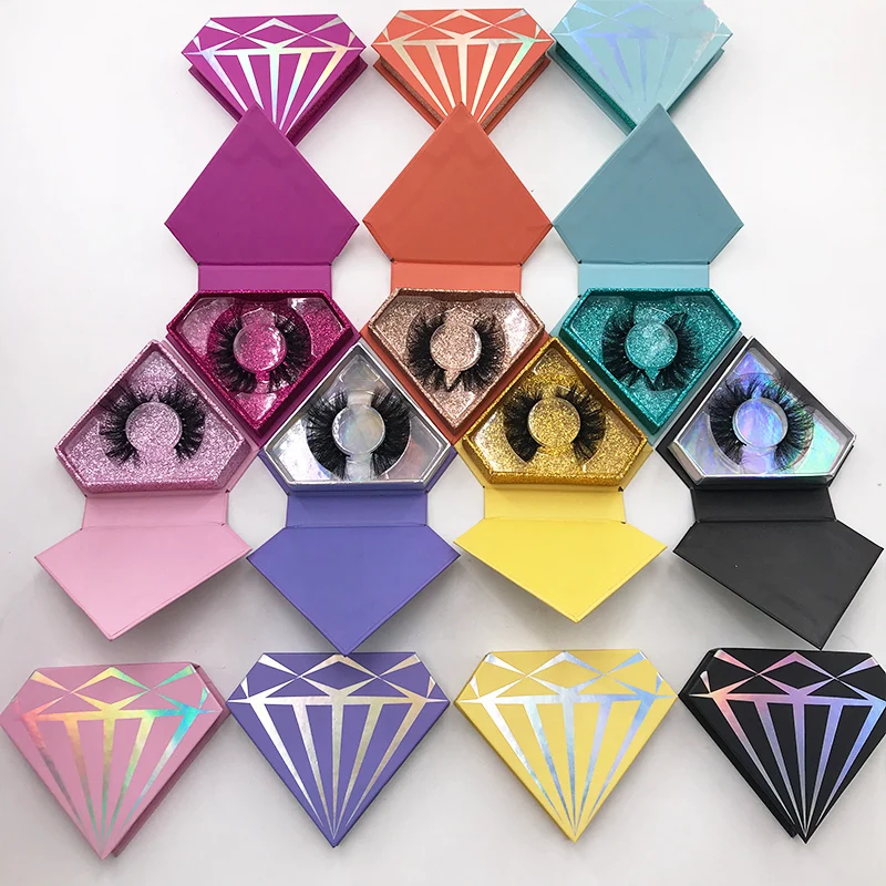 Diamond lashes package custom lashbox packaging eyelash vendor customized boxes