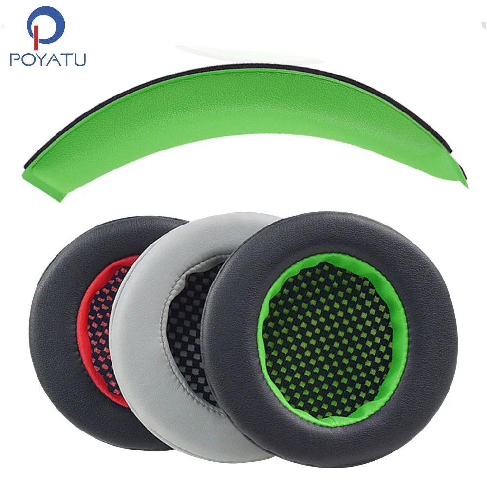 POYATU สำหรับ Edifier G4 Ear Pads หูฟังสำหรับหูฟัง Edifier G4PRO ผ้าโพกศรีษะหูฟัง Headband ปลอกหมอน Earmuff หนัง